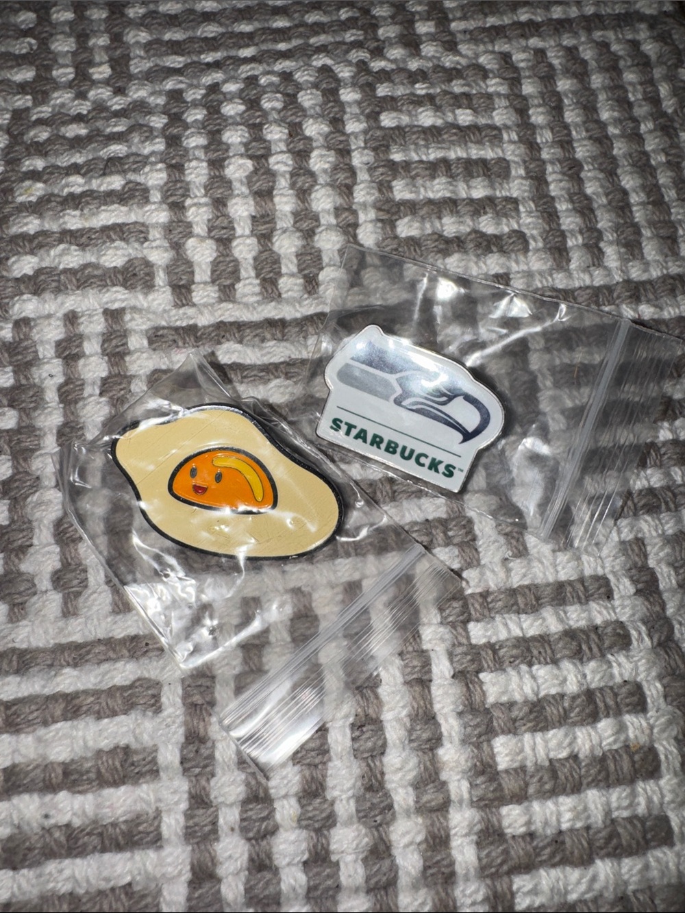 Egg and Seahawks Starbucks pin